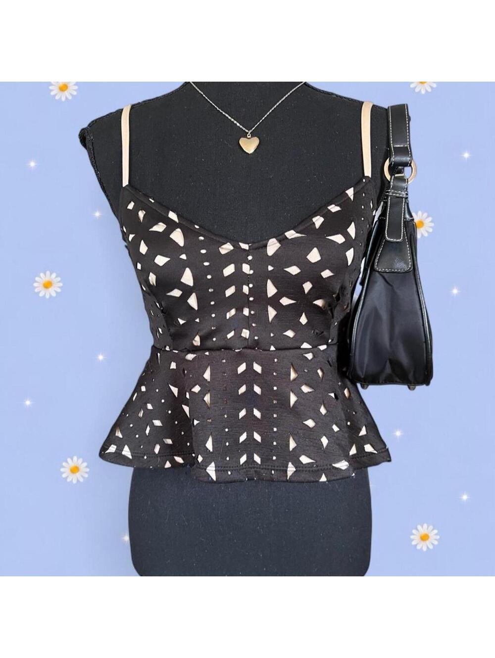 Vintage Y2K Charlotte Russe fairycore cutout indie sleaze cami top size small 🖤
